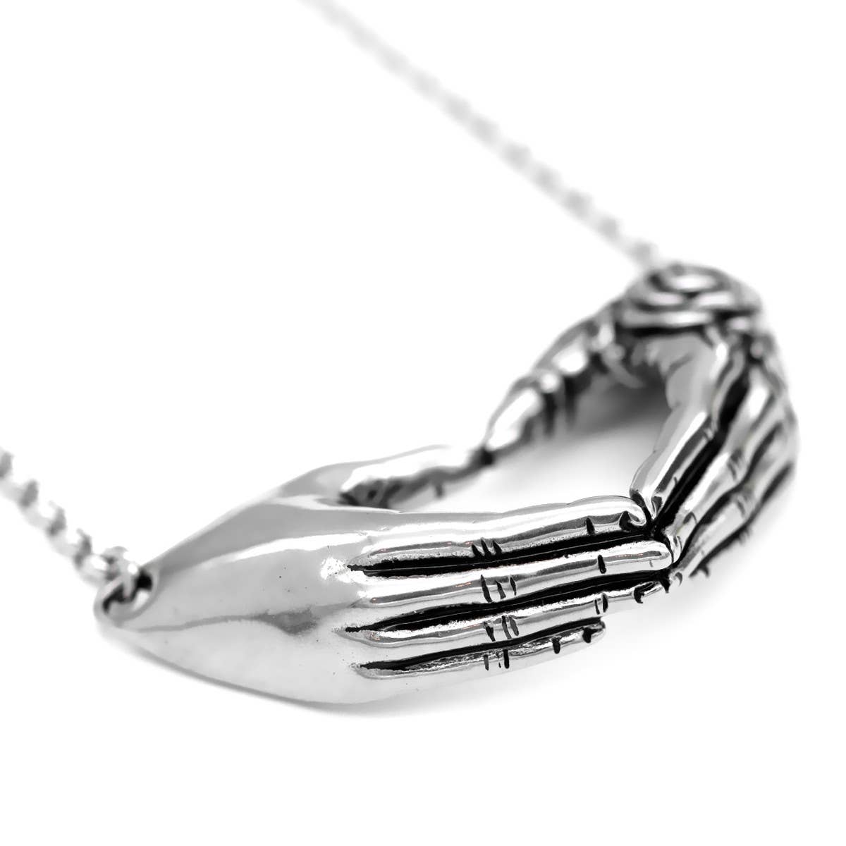 Friendship with a Rose Tattoo Heart-Hand Necklace