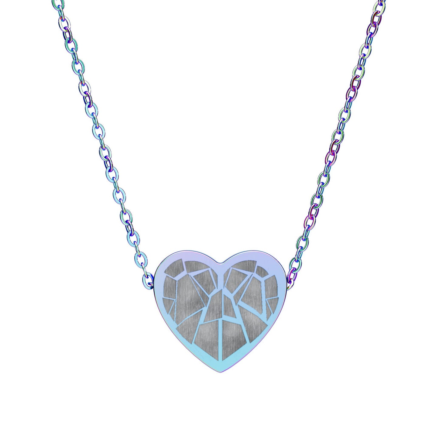 Engraved Shattered Heart Necklace — Personalized Heart Pendant (The Only Hearts Collection)