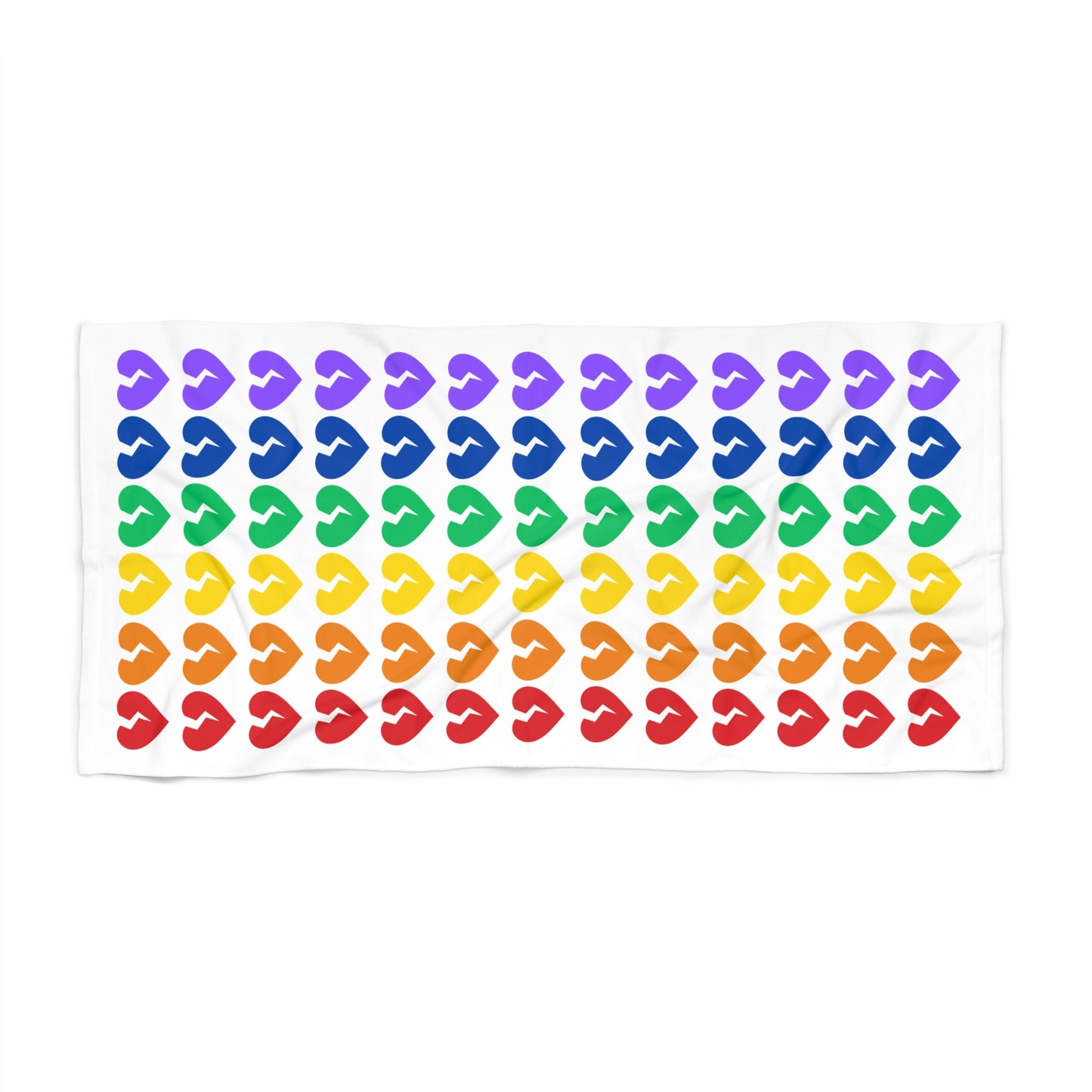 Only Hearts - Vibrant Beach Towel (Rainbow Heartbreak Collection)