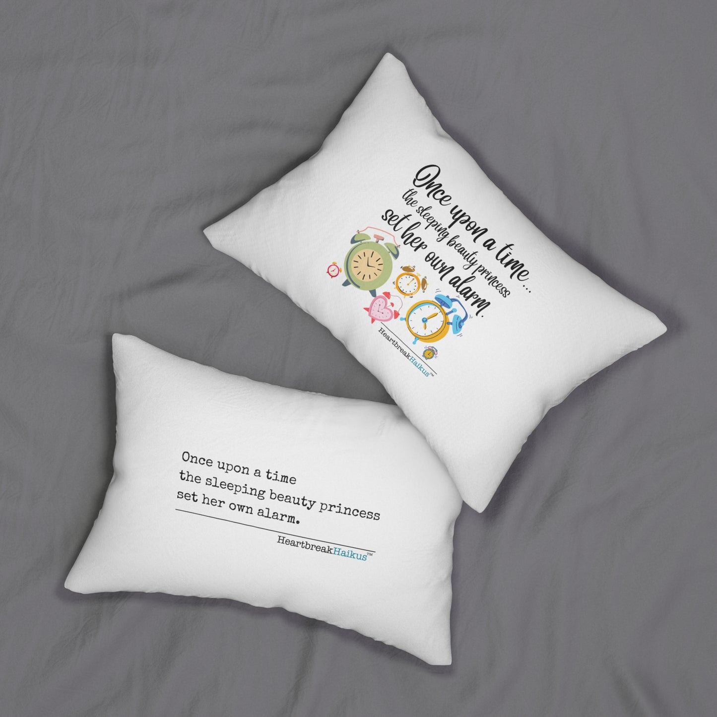 Sleeping Beauty's Alarm. Spun Polyester Lumbar Pillow