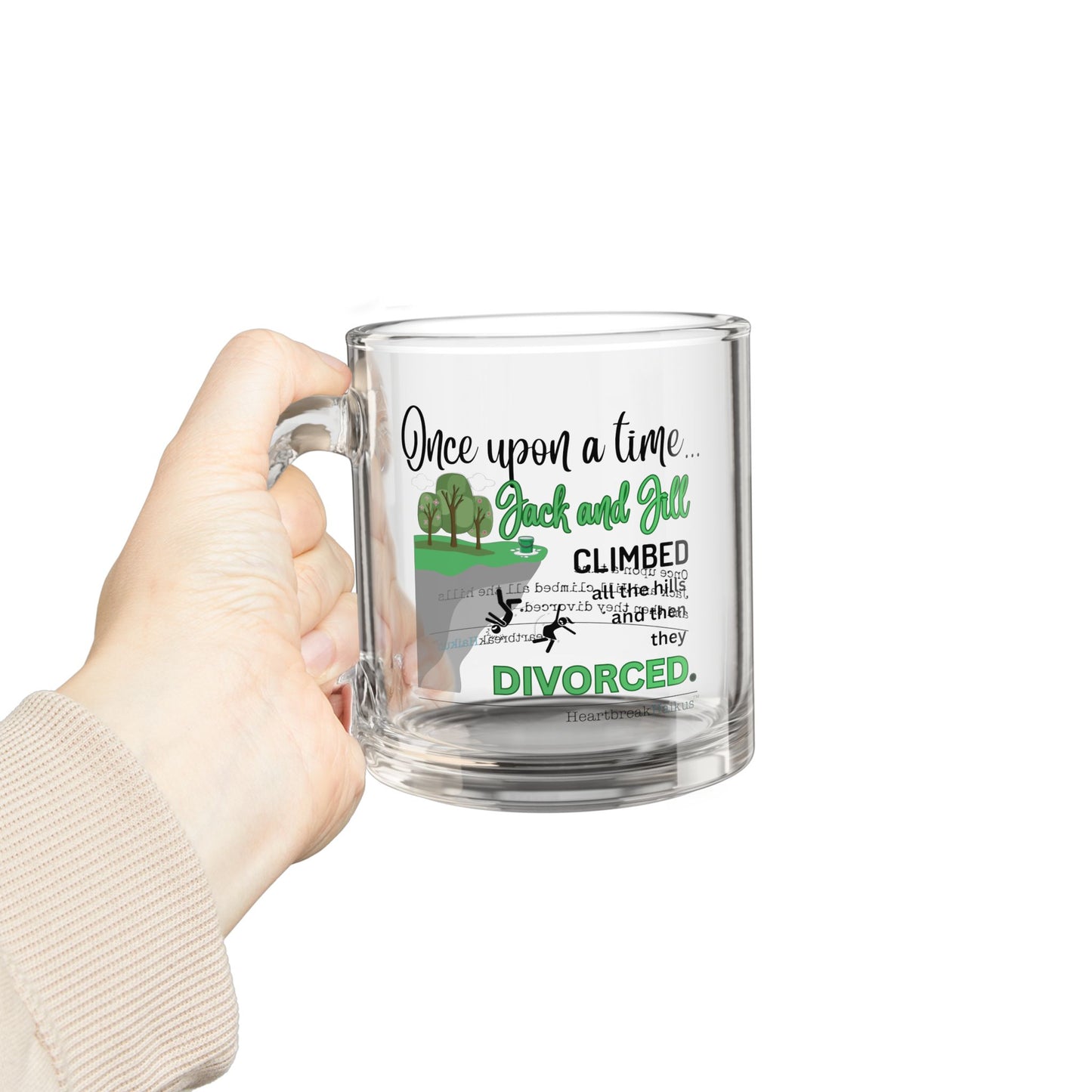 Jack and Jill Divorced Haiku Glass Mug - 10oz, Perfect Gift for Coffee Lovers