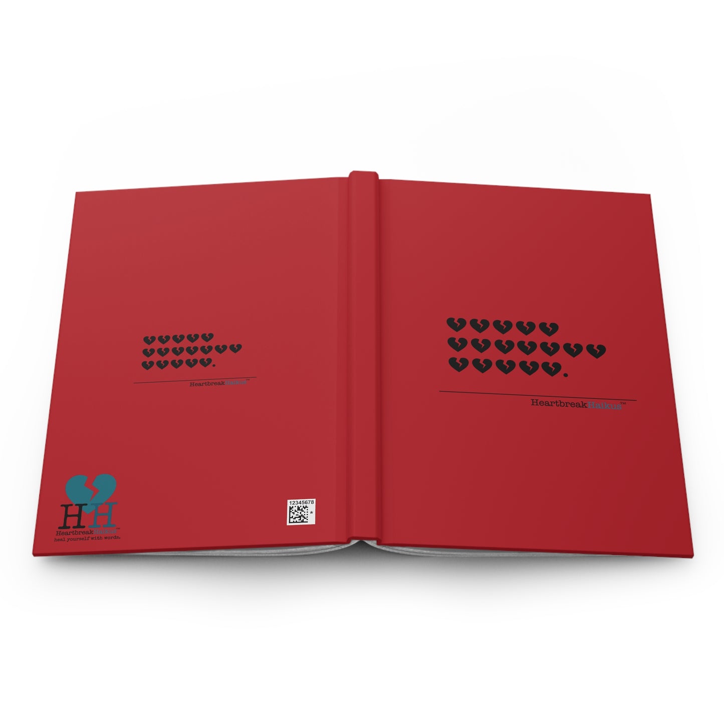 Hieroglyph Heartbreak Haiku - Hardcover Journal Design in Holiday Red
