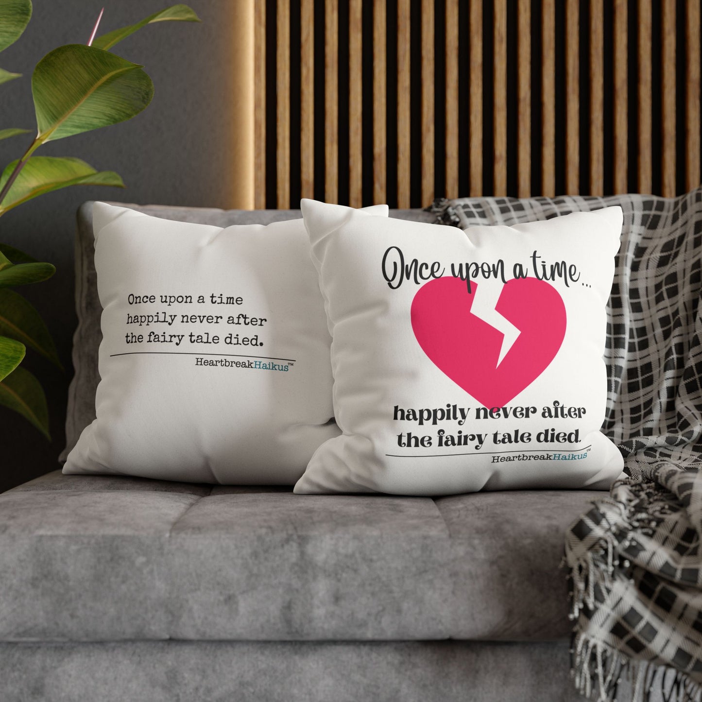 "Once upon a time...the fairy tale died." Faux Suede Square Pillowcase