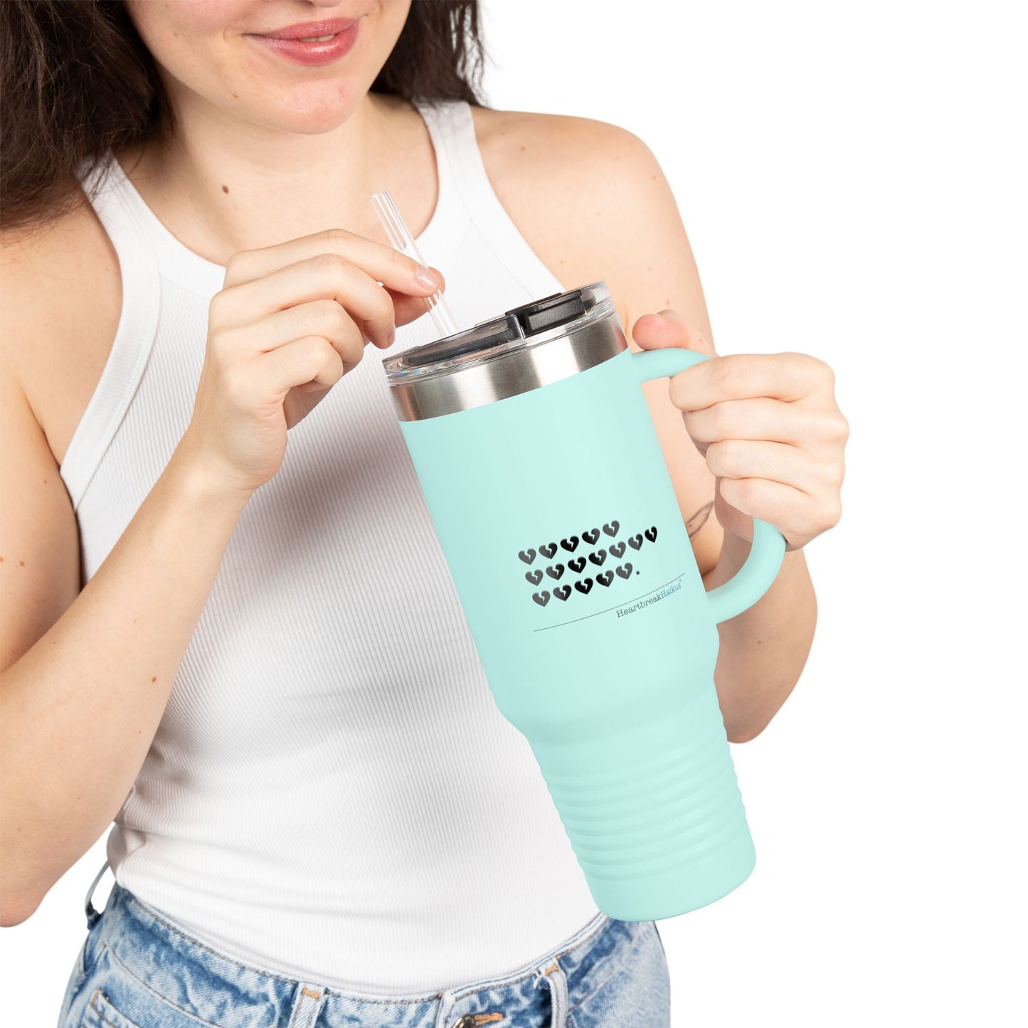 Hieroglyph Heartbreak Haiku - Insulated Travel Mug, 40oz