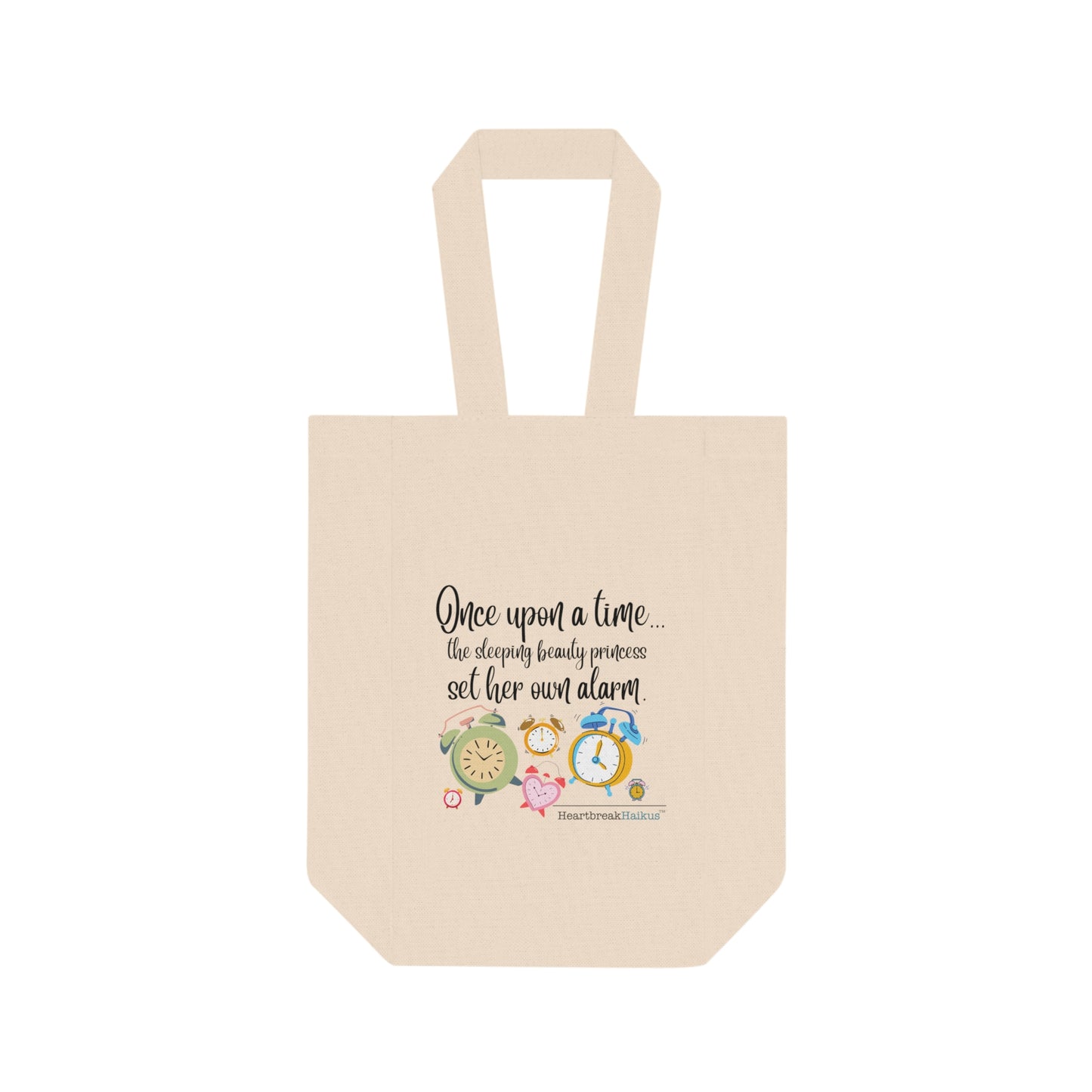 Sleeping Beauty's Alarm Haiku - Double Wine Tote Bag