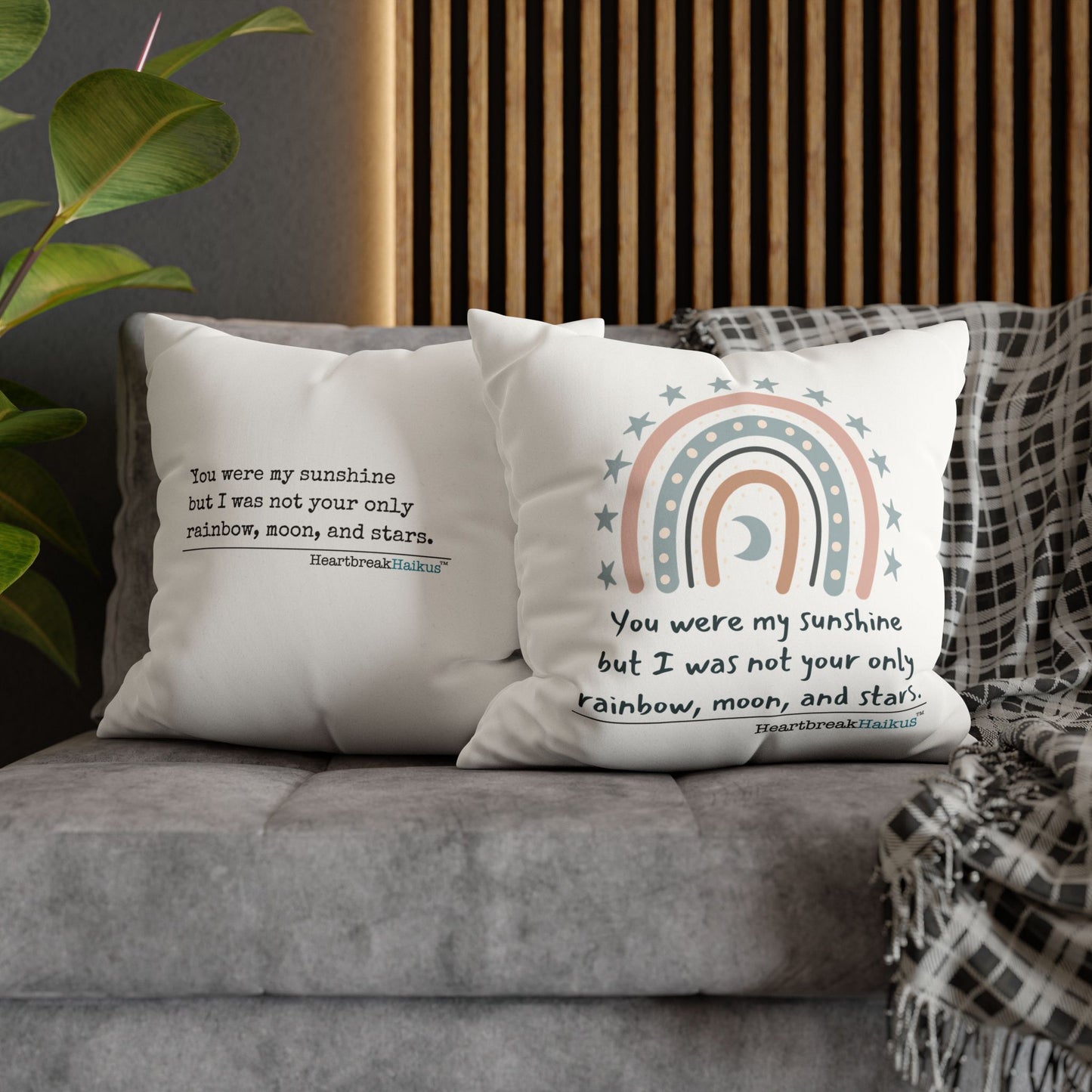 You Were My Sunshine Haiku - Faux Suede Square Pillowcase (Summer 2025 collection)