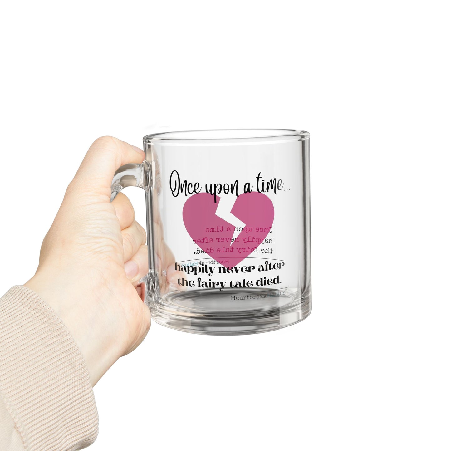 The Fairy Tale Died Haiku Glass Mug - 10oz, Perfect Gift for Coffee Lovers