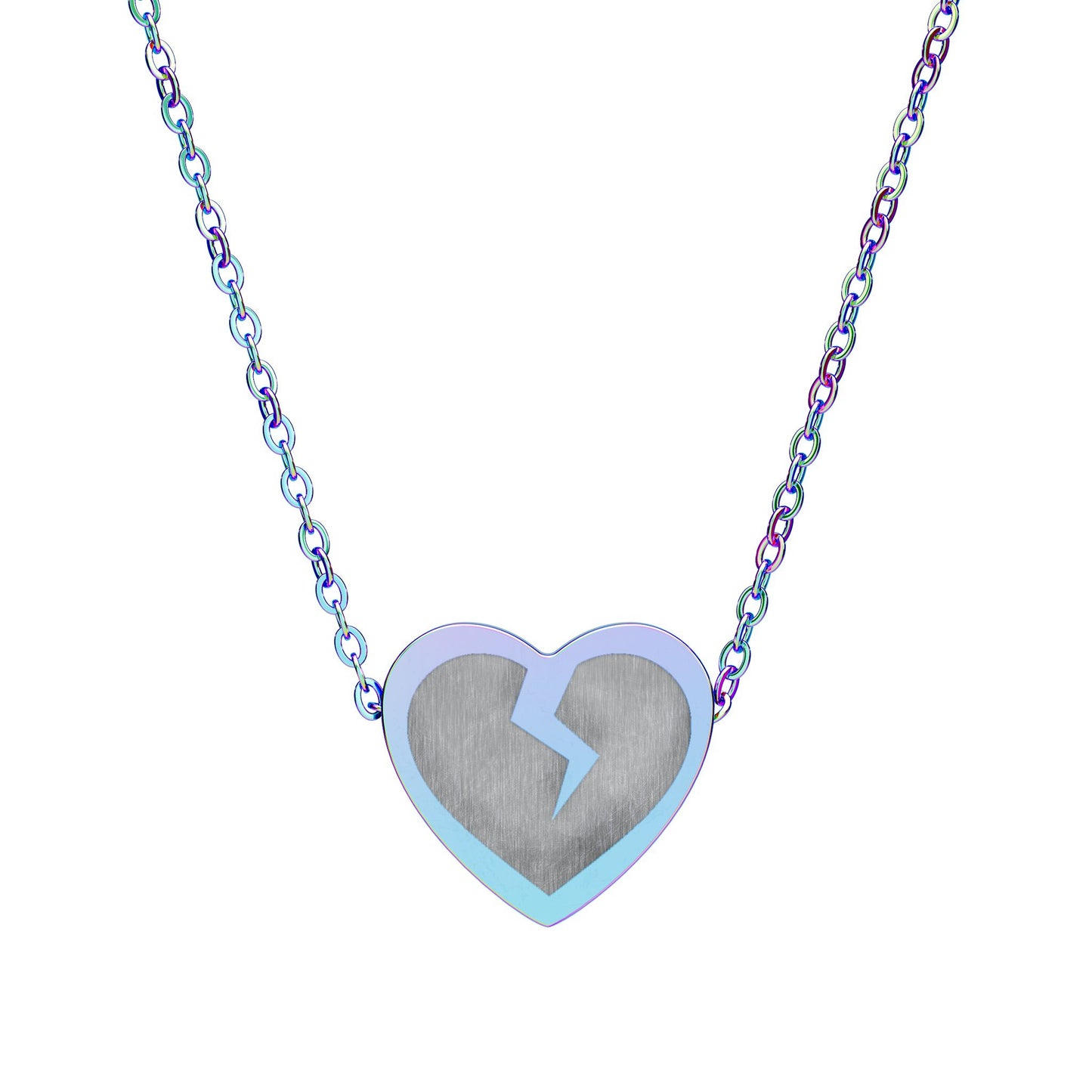 Engraved Broken Heart Necklace — Personalized Heart Pendant (The Only Hearts Collection)