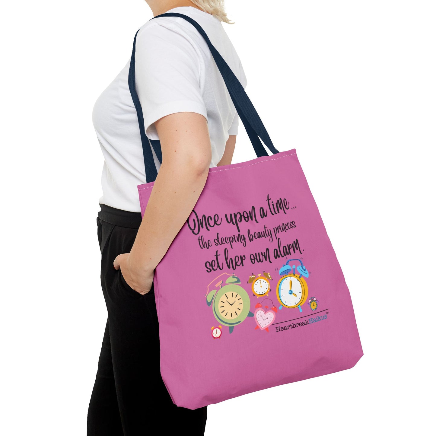 Sleeping Beauty's Alarm - Tote Bag (Dual-sided print) in Candy Pink