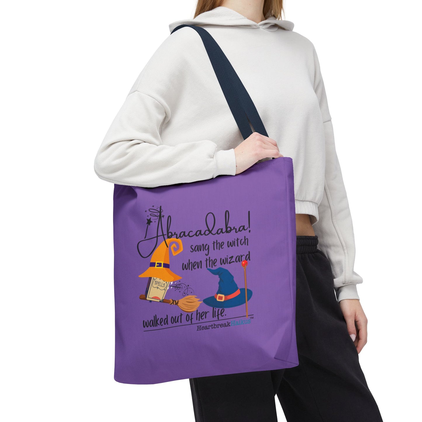 Abracadabra Sang the Witch Haiku - Tote Bag (Dual-sided print in Purple Grape)