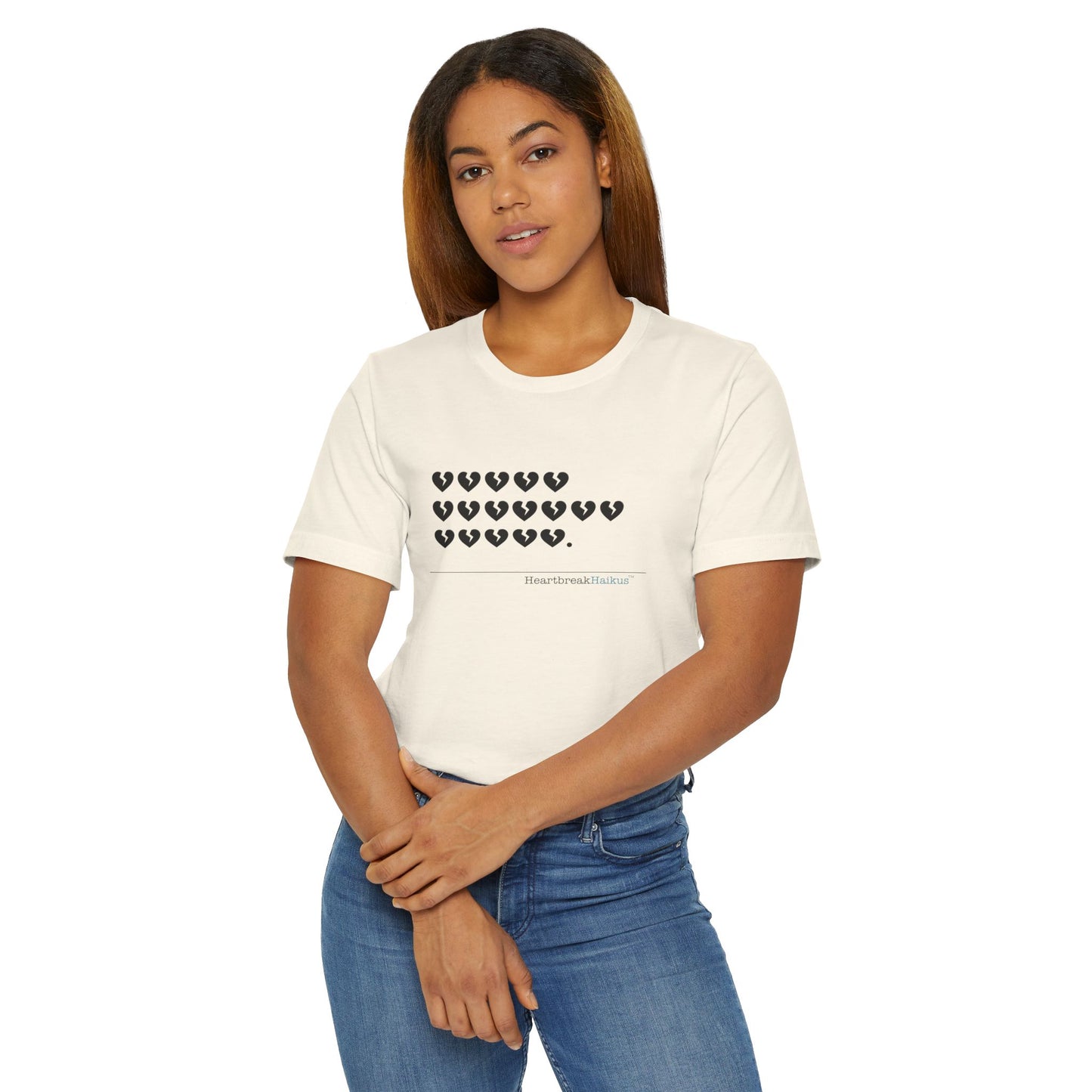 Hieroglyph Heartbreak Haiku. Unisex Jersey T-Shirt (lightweight)