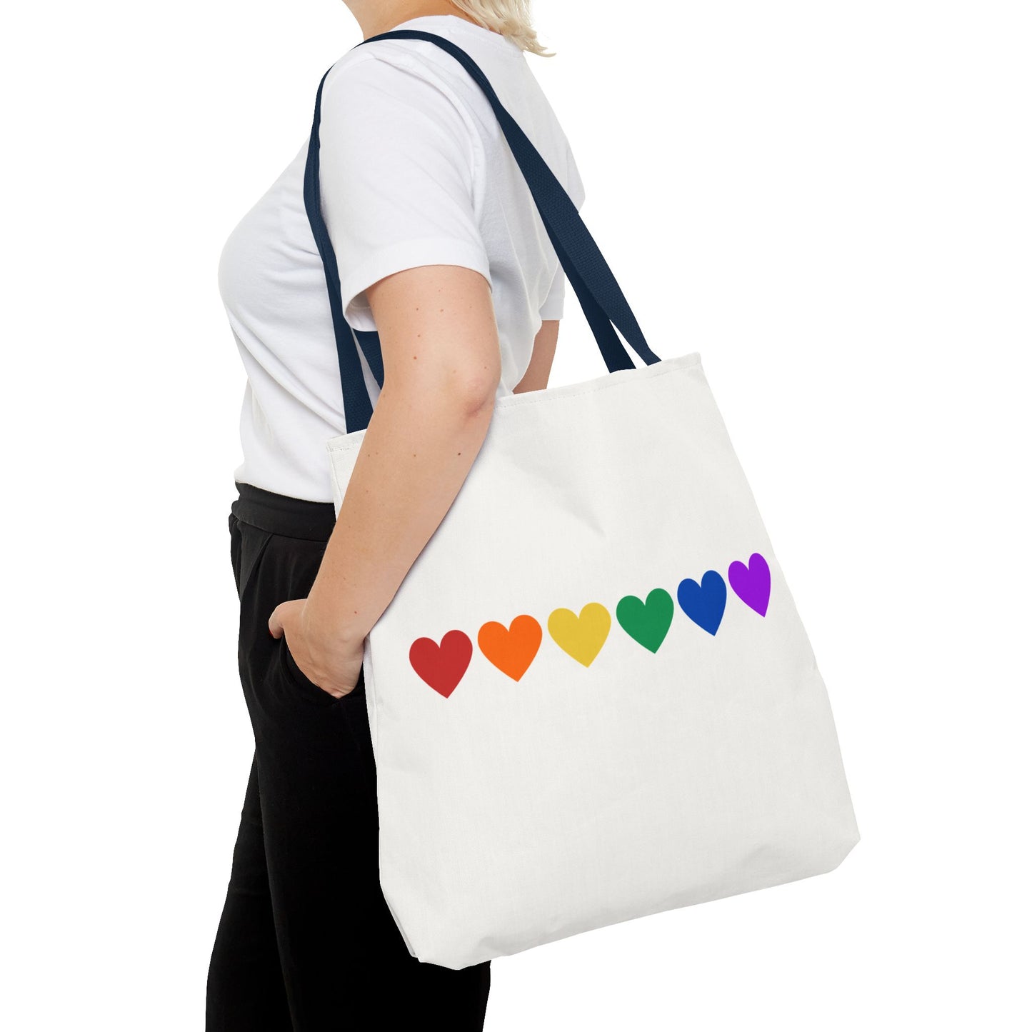 Rainbow Hearts Tote Bag (Single Row) - Only Hearts Collection