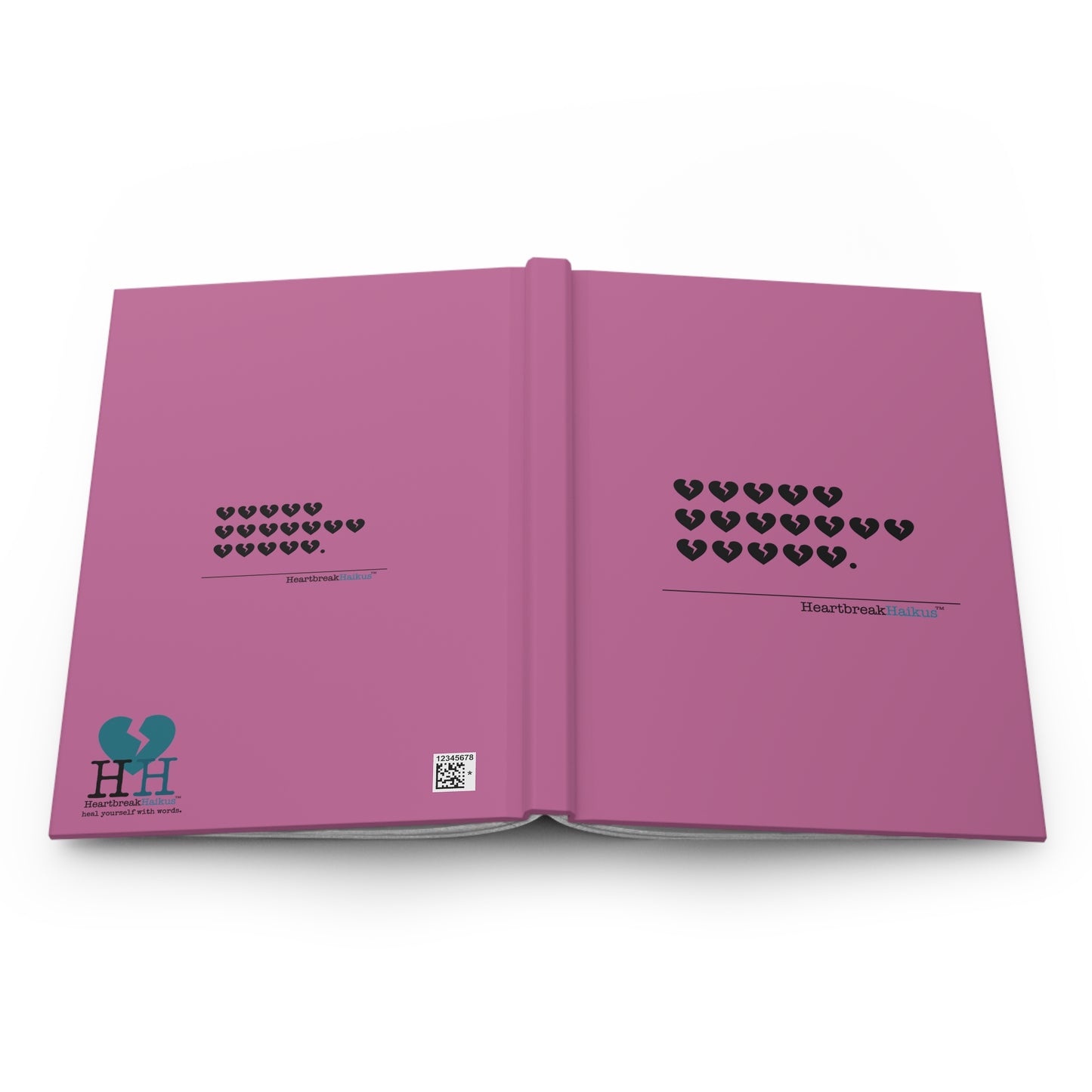 Hieroglyph Heartbreak Haiku - Hardcover Journal Design in Candy Pink