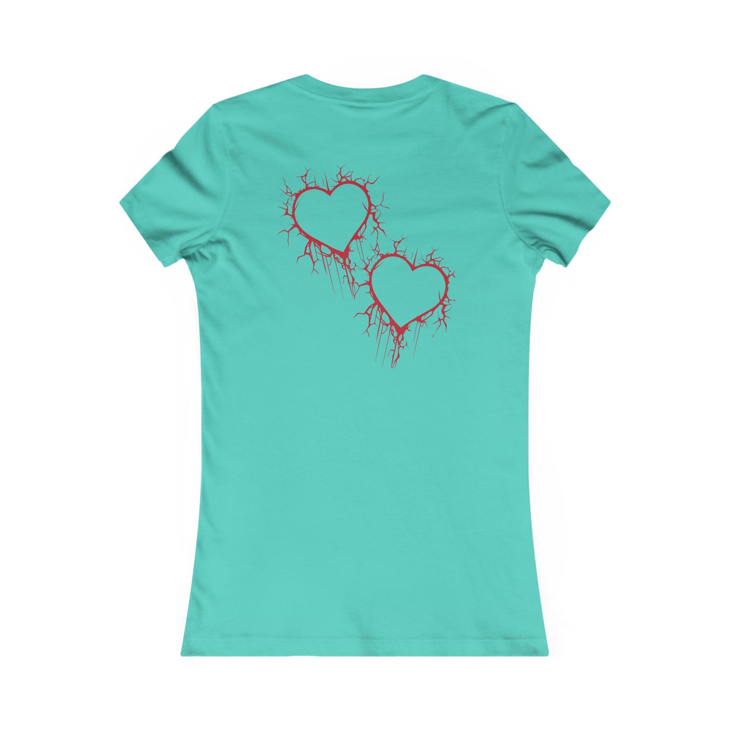 Cracked Hollow Heart Slim-Fit T-Shirt (in Crimson Red)