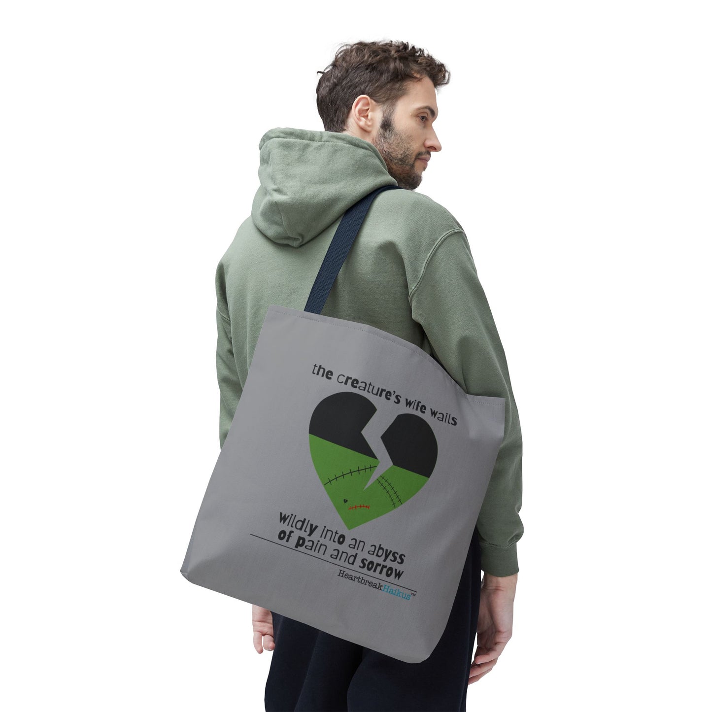 The Creature's Wife Wails Frankenstein Haiku - Tote Bag (Stone Grey)