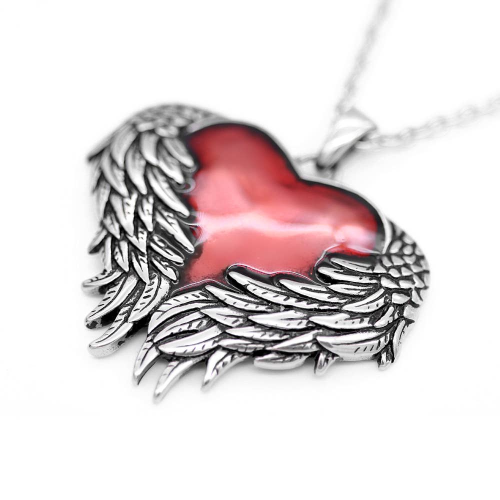 Guarded Heart Necklace in Angel Wings