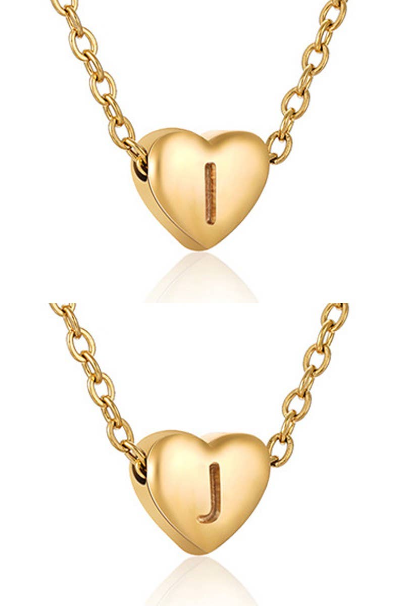 Gold-Tone Heart with Alphabet Initial Pendant Necklace (XS)