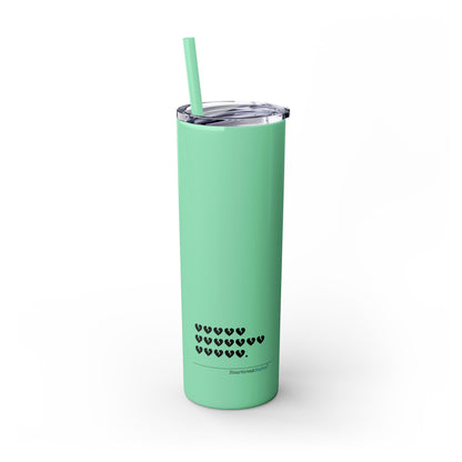 Hieroglyph Heartbreak Haiku - Skinny Tumbler with Eco-Friendly, Reusable, Matching Straw, 20oz