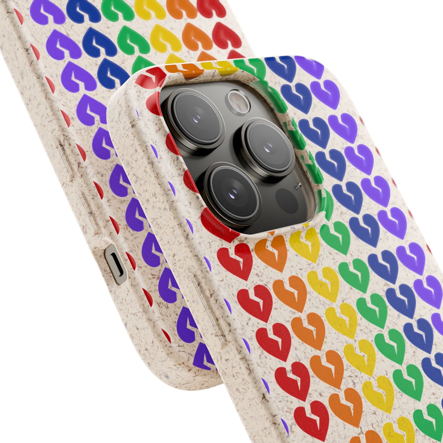 Rainbow Hearts Collection Pattern - Biodegradable Phone Case, Eco-Friendly Phone Cover (Only Hearts Collection)