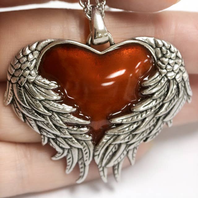 Guarded Heart Necklace in Angel Wings