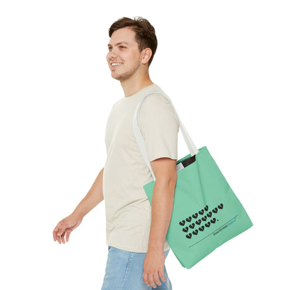 "Hieroglyph Heartbreak Haiku" Tote Bag (in Spearmint)
