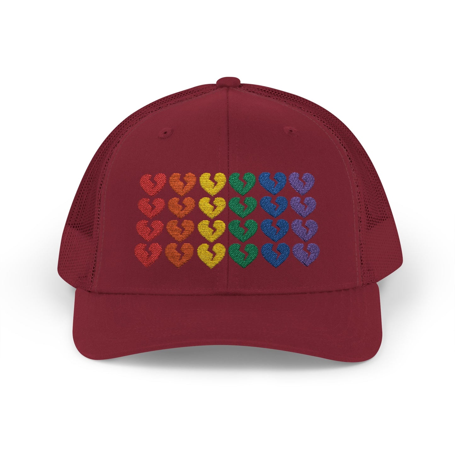 Rainbow Heartbreak Collection - Embroidered Trucker Hat (Only Hearts Collection)