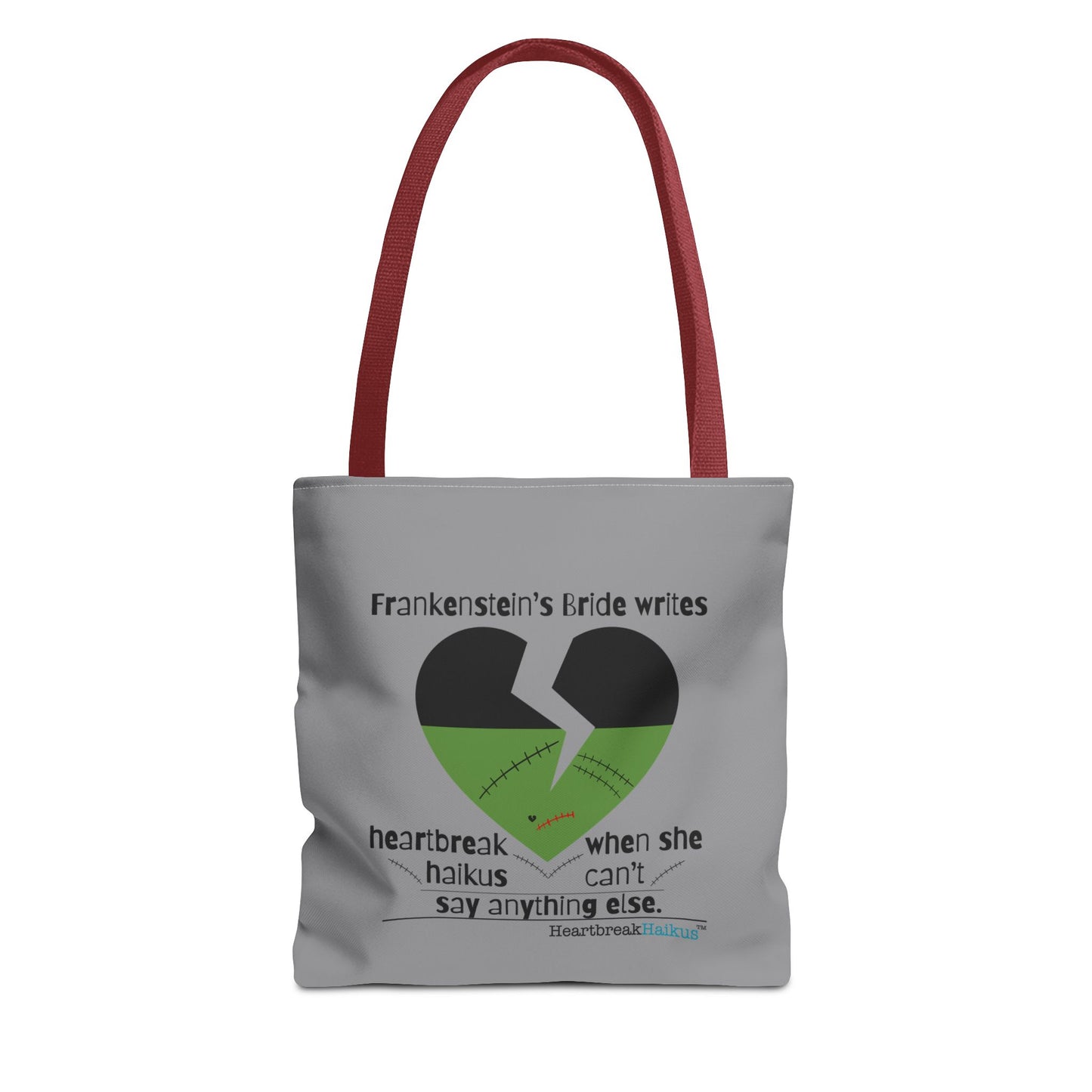 Frankenstein's Bride Writes Heartbreak Haikus - Tote Bag (Dual-sided print in Stone Grey)