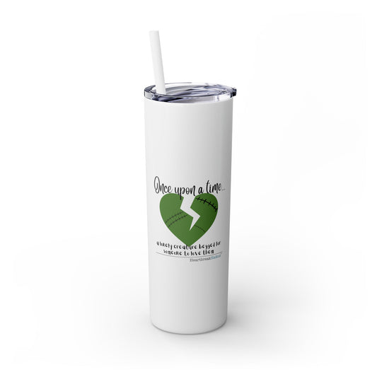 A Lonely Creature Begged Frankenstein Haiku - Skinny Venti Tumbler with Eco-Friendly, Reusable, Matching Straw, 20oz