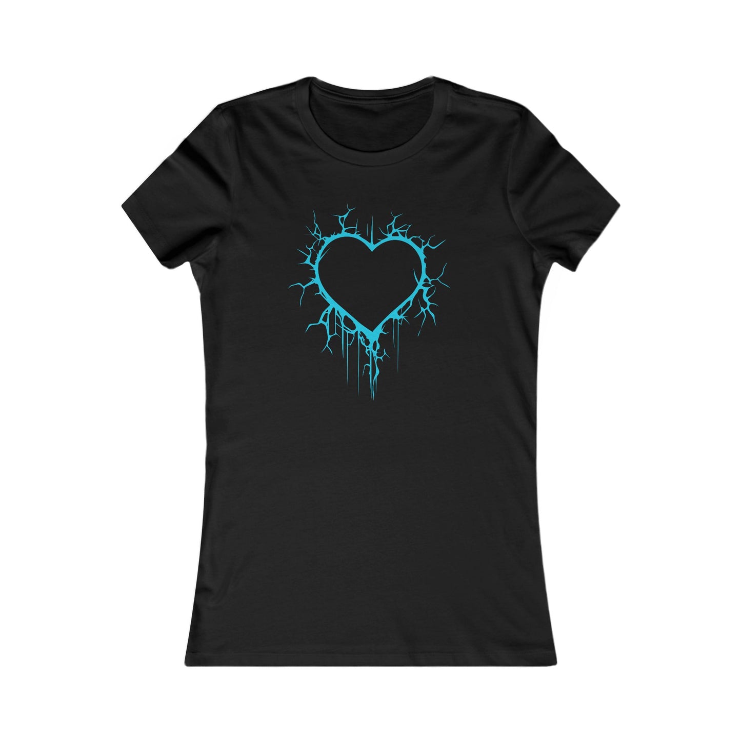 Lightning-Cracked Heart - Slim-Fit T-Shirt (in Electric Blue)