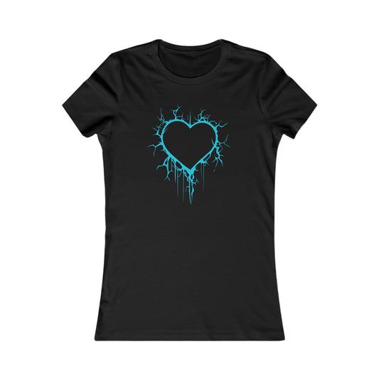 Lightning-Cracked Heart - Slim-Fit T-Shirt (in Electric Blue)