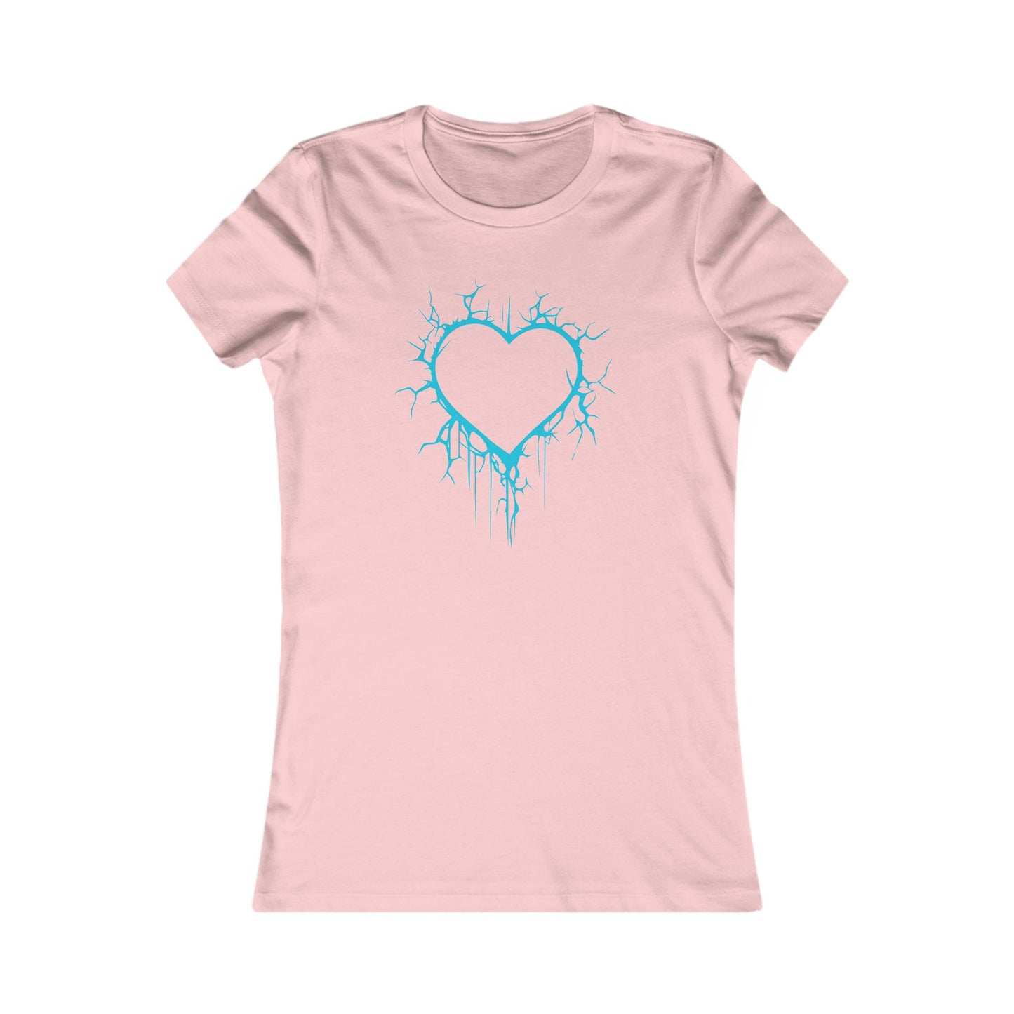 Lightning-Cracked Heart - Slim-Fit T-Shirt (in Electric Blue)