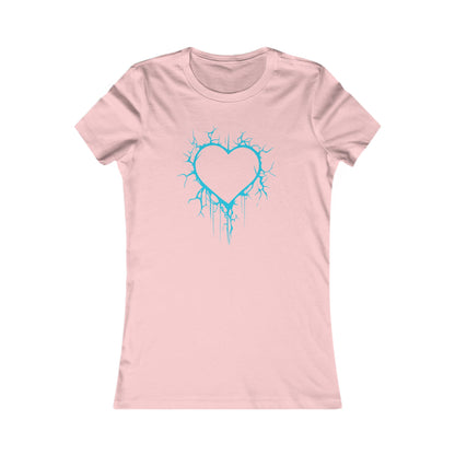 Lightning-Cracked Heart - Slim-Fit T-Shirt (in Electric Blue)