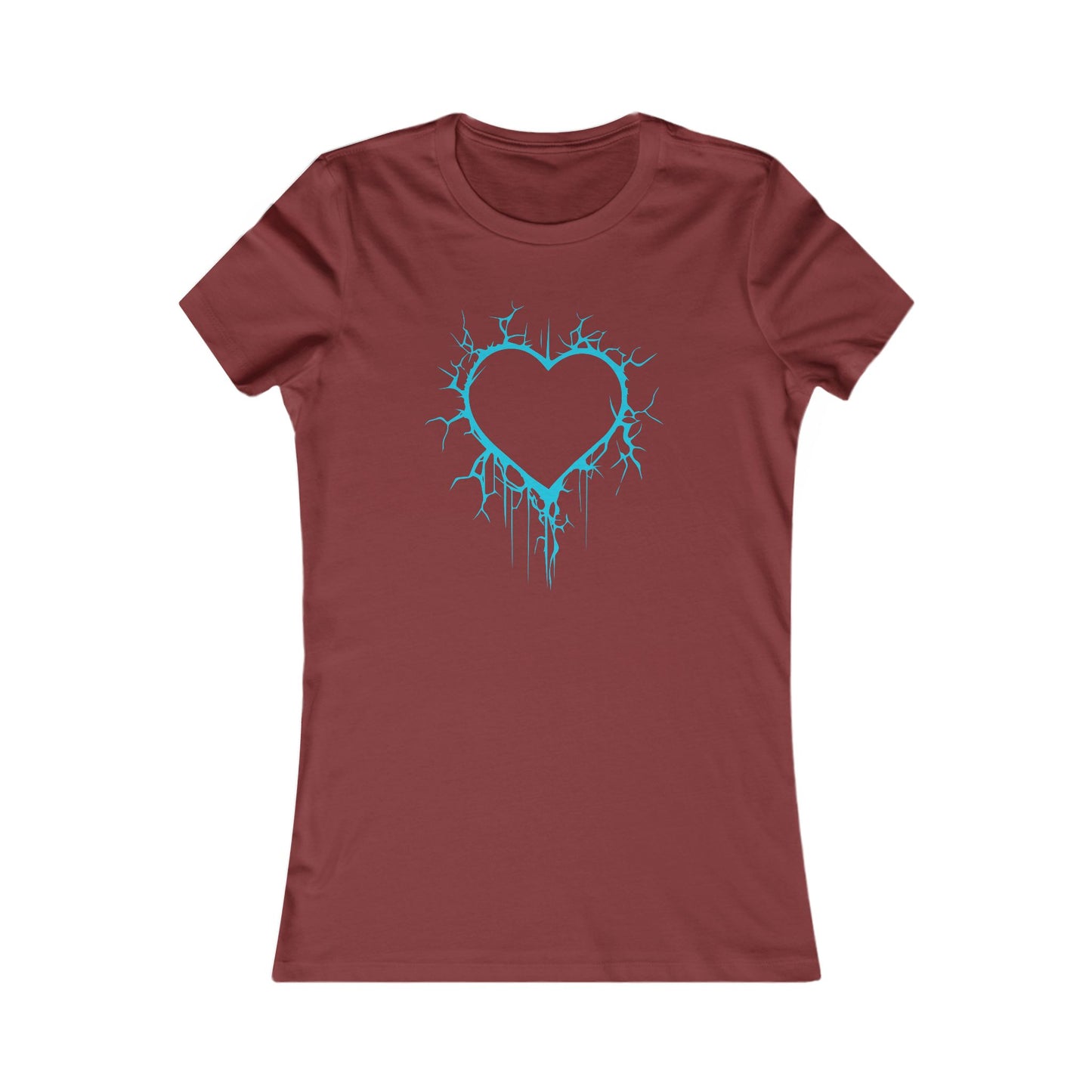Lightning-Cracked Heart - Slim-Fit T-Shirt (in Electric Blue)