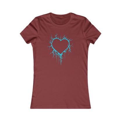 Lightning-Cracked Heart - Slim-Fit T-Shirt (in Electric Blue)
