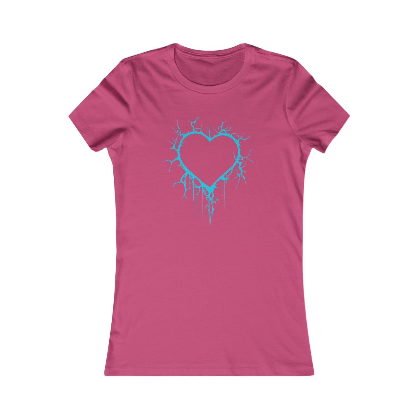 Lightning-Cracked Heart - Slim-Fit T-Shirt (in Electric Blue)