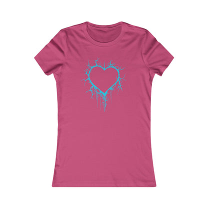 Lightning-Cracked Heart - Slim-Fit T-Shirt (in Electric Blue)