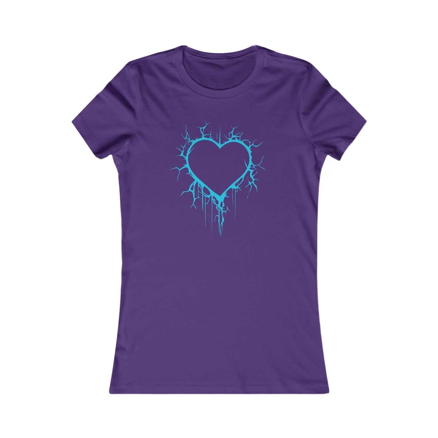 Lightning-Cracked Heart - Slim-Fit T-Shirt (in Electric Blue)
