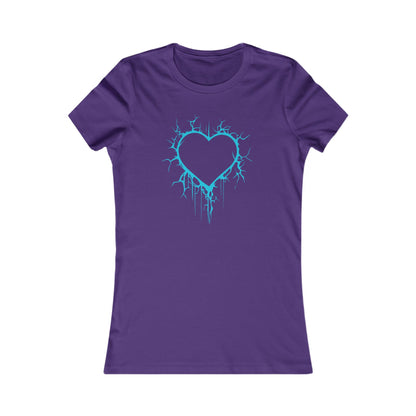 Lightning-Cracked Heart - Slim-Fit T-Shirt (in Electric Blue)