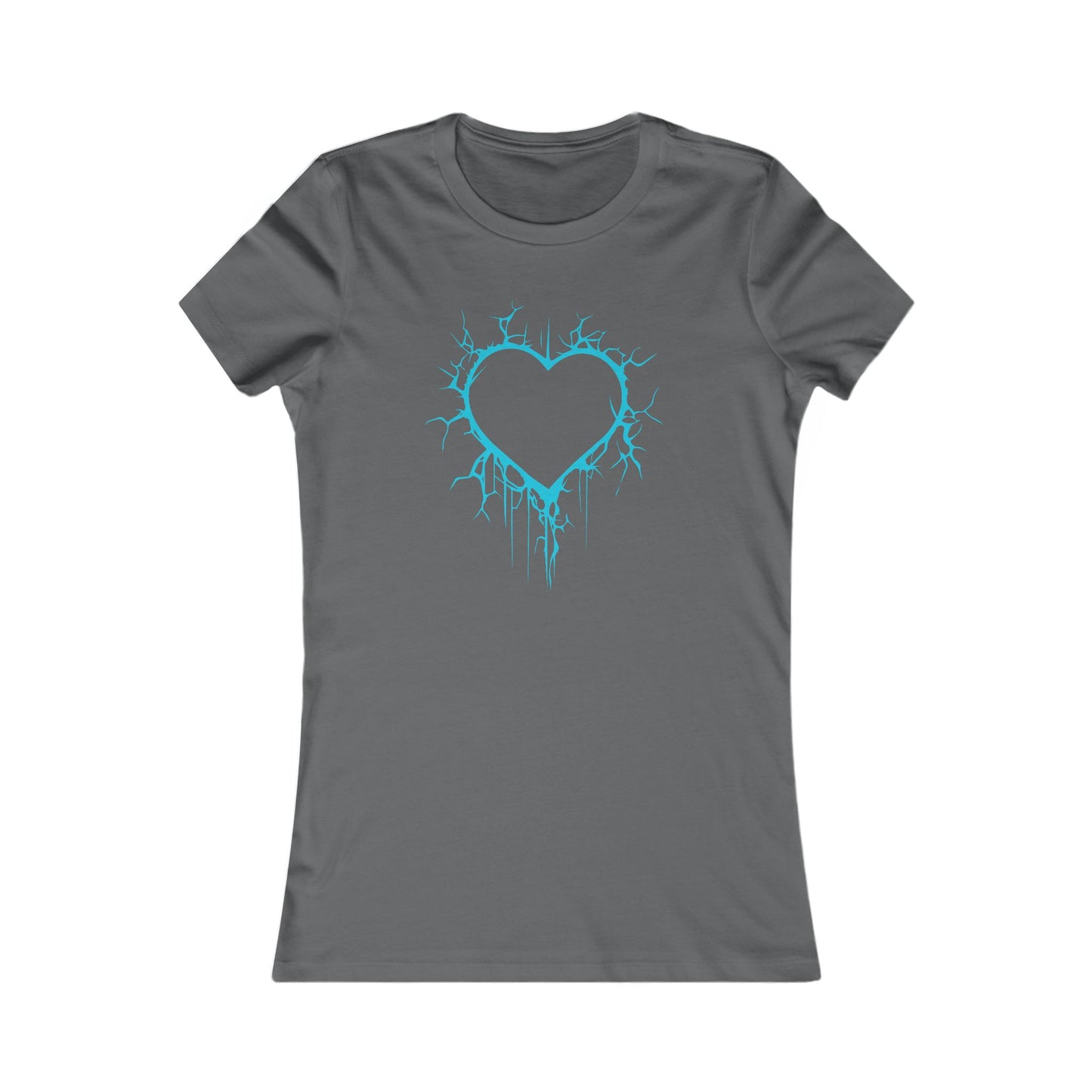Lightning-Cracked Heart - Slim-Fit T-Shirt (in Electric Blue)