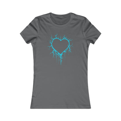 Lightning-Cracked Heart - Slim-Fit T-Shirt (in Electric Blue)