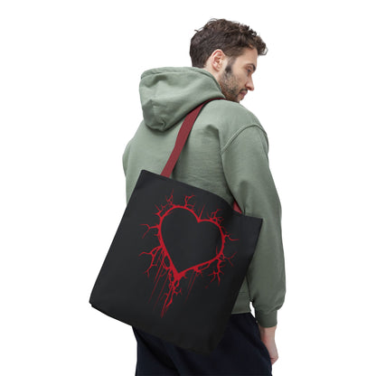 Cracked Heart Tote Bag (in Crimson) - (The Only Hearts Collection)