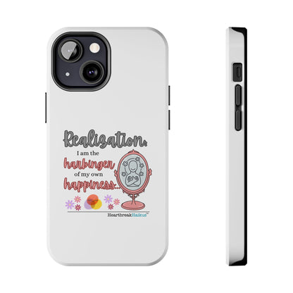 Harbinger of Happiness Tough Phone Cases (white), iPhone 11-16 or Samsung Galaxy S21-S24