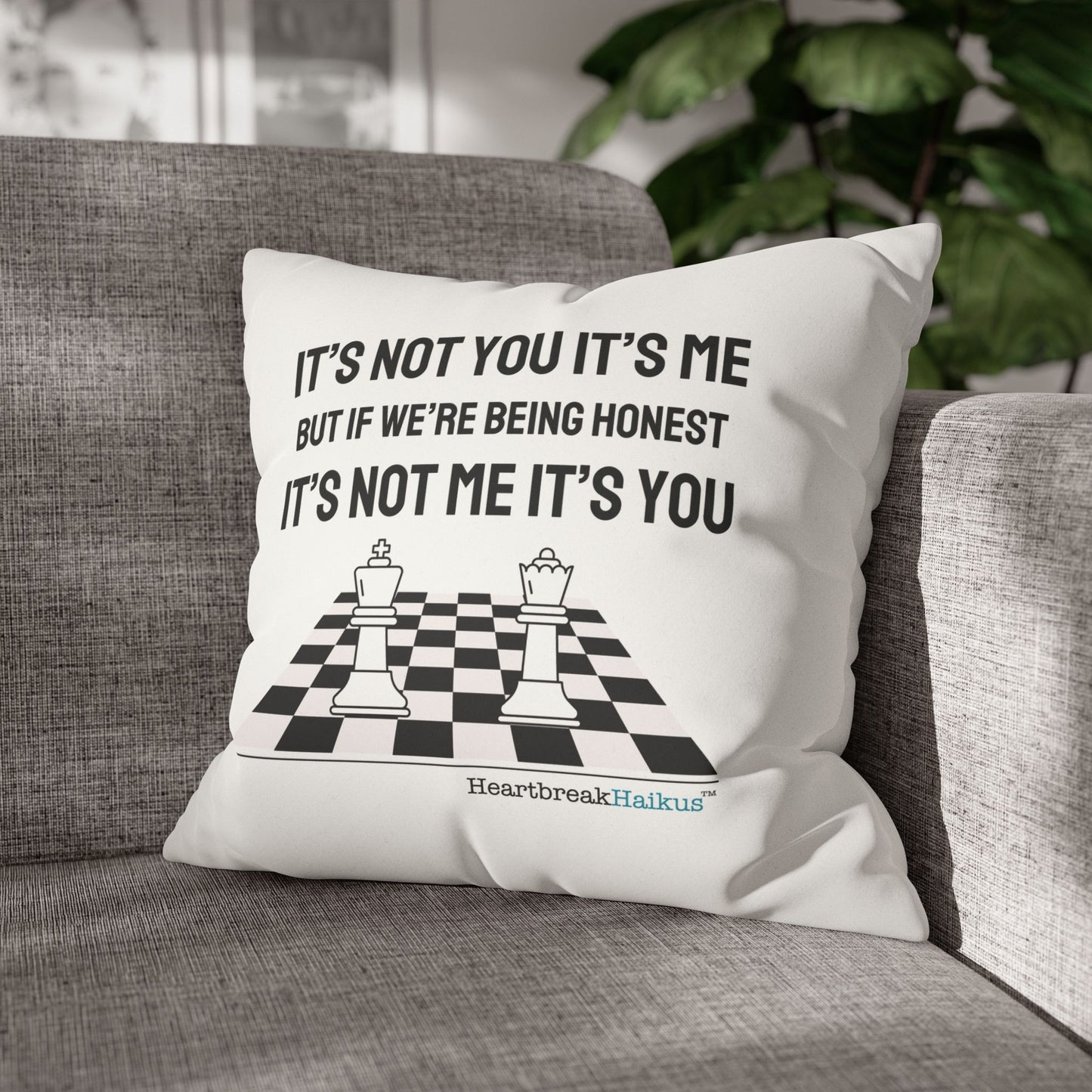 "It's not you/me...." Faux Suede Square Pillowcase