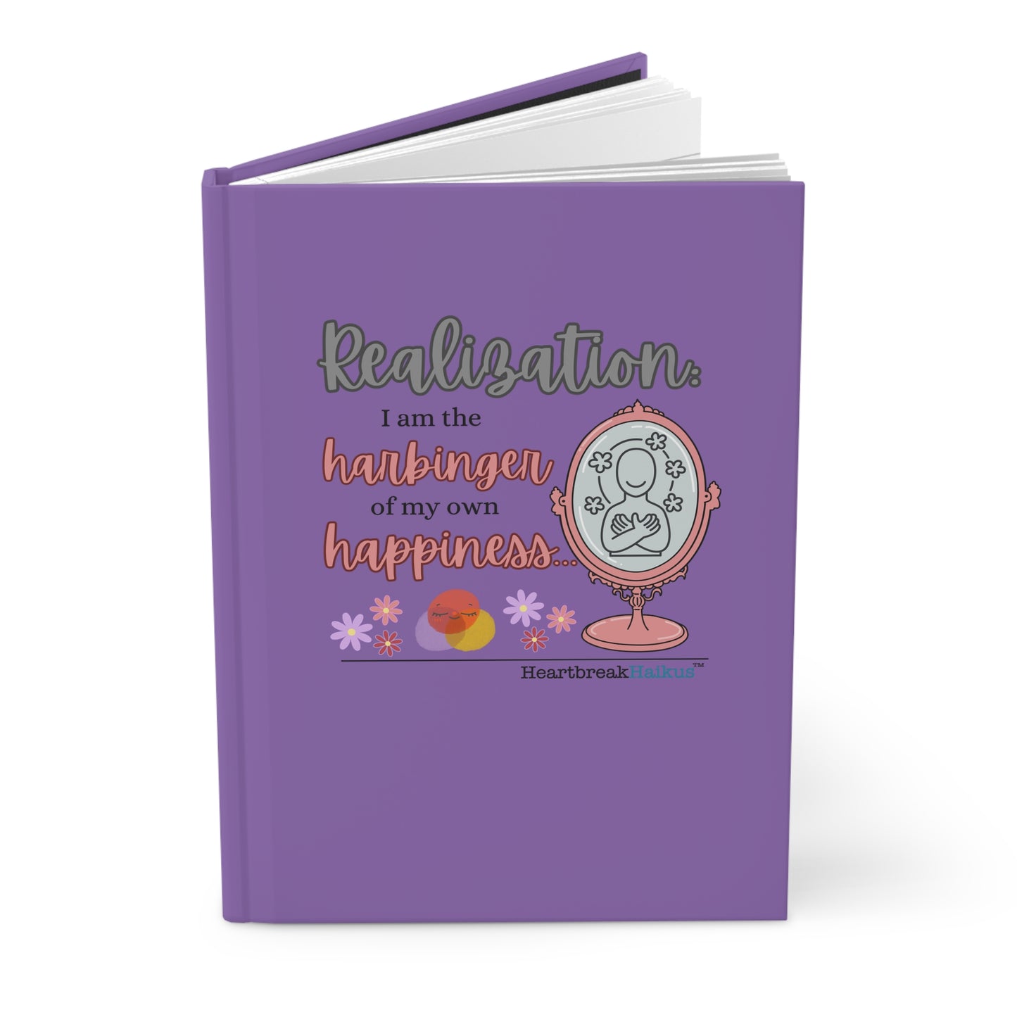 Harbinger of Happiness Haiku - Hardcover Journal in Lilac Purple