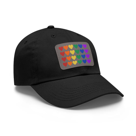 Rainbow Hearts - Adjustable Baseball Cap (4-Rows Design)