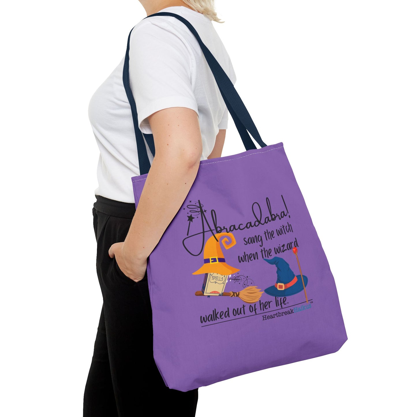 Abracadabra Sang the Witch Haiku - Tote Bag (Dual-sided print in Purple Grape)