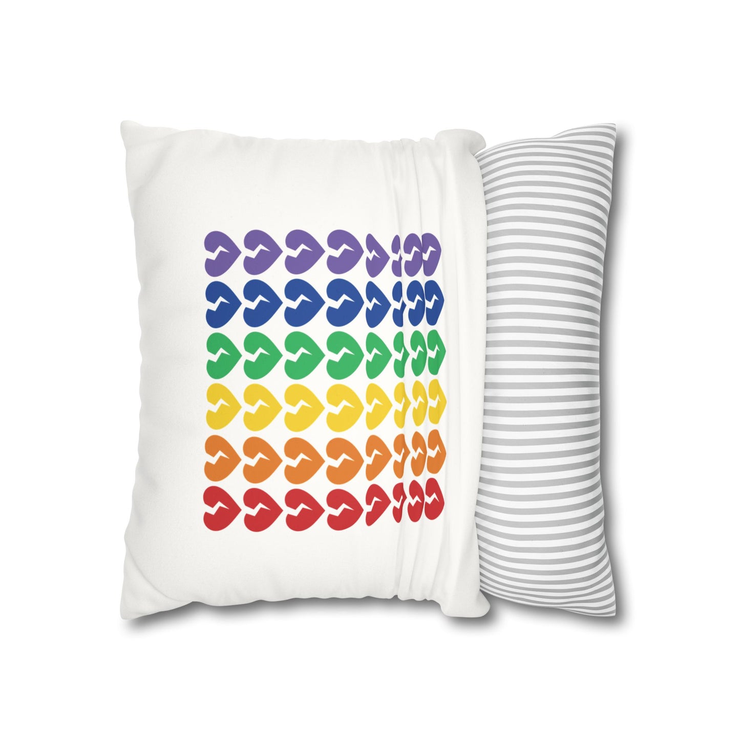 Rainbow Broken Hearts - Faux Suede Square Pillowcase (Only Hearts Collection)