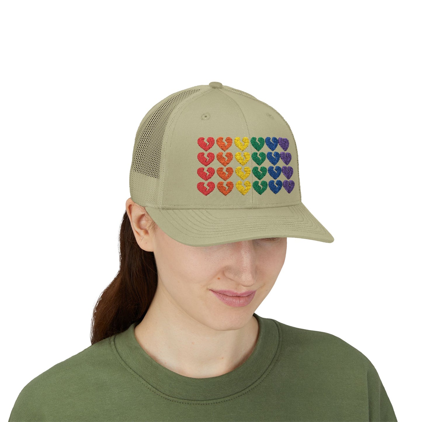 Rainbow Heartbreak Collection - Embroidered Trucker Hat (Only Hearts Collection)