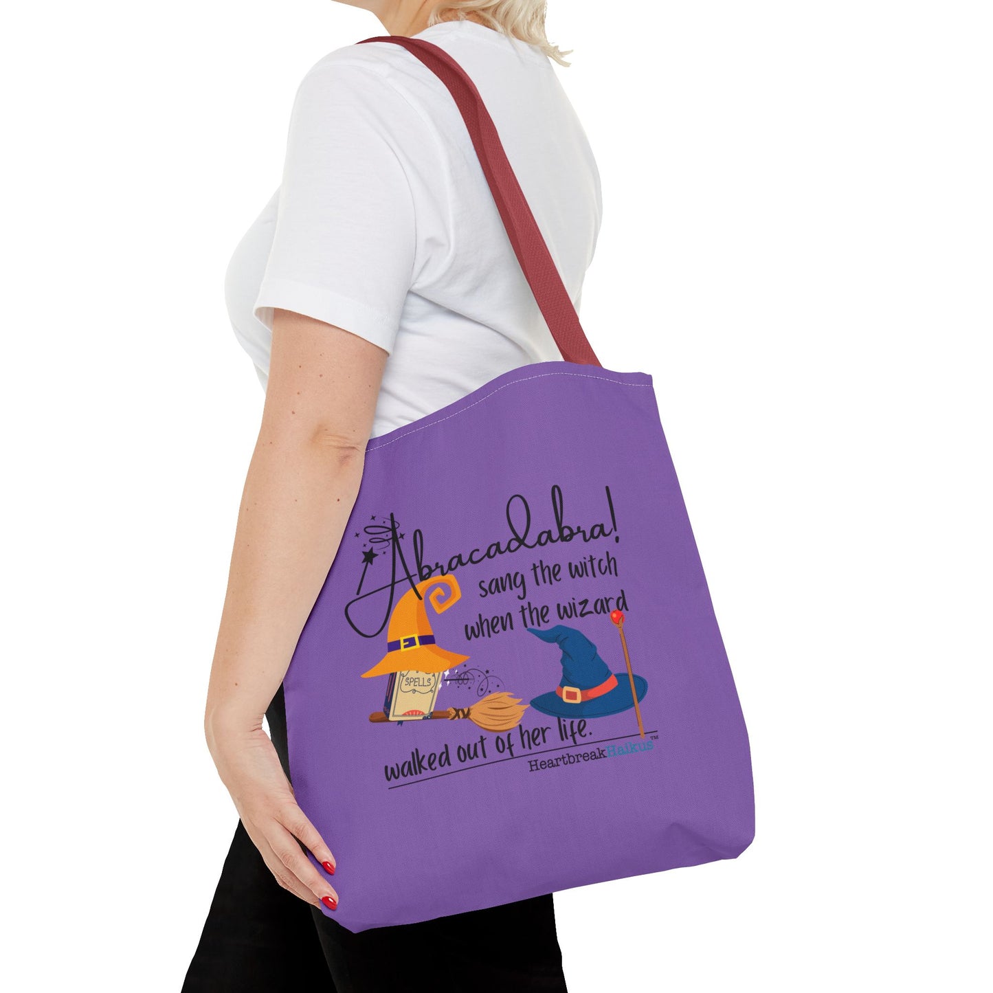 Abracadabra Sang the Witch Haiku - Tote Bag (Dual-sided print in Purple Grape)