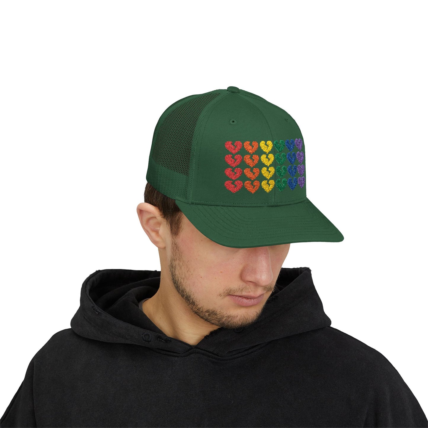 Rainbow Heartbreak Collection - Embroidered Trucker Hat (Only Hearts Collection)